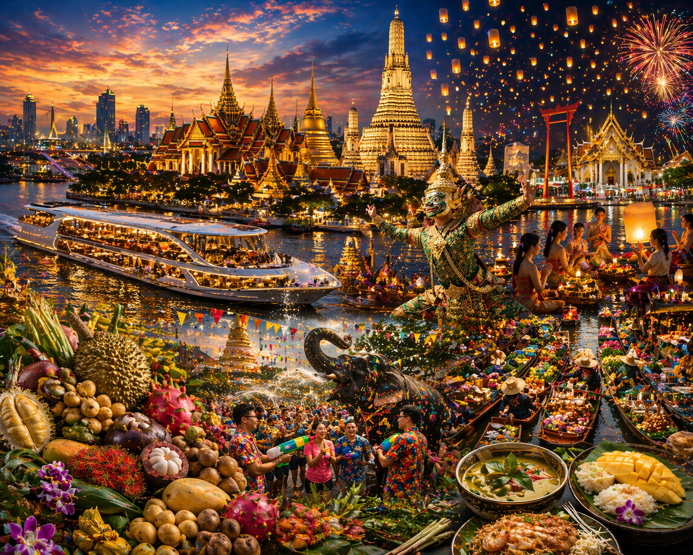 Dinner cruise on Chao Phraya River